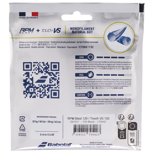 Babolat Spin & Feel (RPM Blast 17/1.25 & Babolat Touch VS 16/1.30) Hybrid Tennis String
