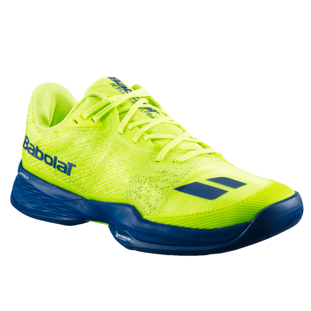 Babolat Jet Mach Men's Pickleball Shoes (Fluo Yellow/Estate Blue)