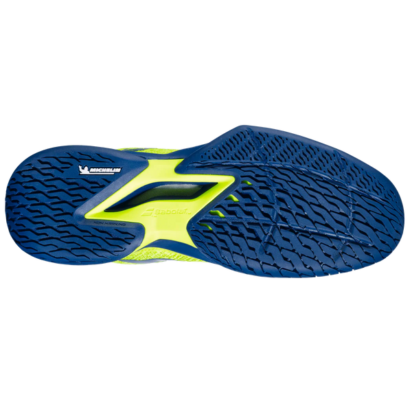 Babolat Jet Mach Men's Pickleball Shoes (Fluo Yellow/Estate Blue)