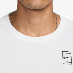 Nike Men's  Advantage Court Dri-FIT Tennis Top (White/Black)