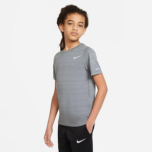 Nike Dri-FIT Miler Boys' Training top (Smoke/Grey)