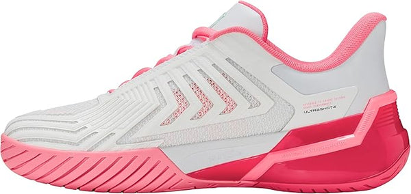 K-Swiss Ultrashot 4 Women's Tennis Shoe (White/Neon Pastel Pink/Hot Neon Pink)