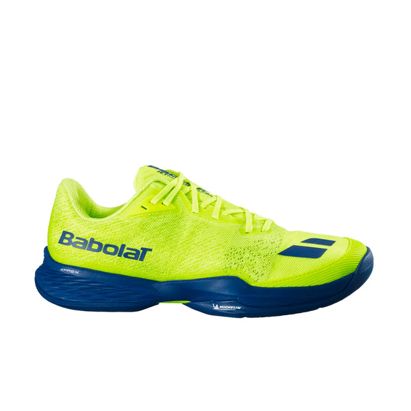Babolat Jet Mach Men's Pickleball Shoes (Fluo Yellow/Estate Blue)