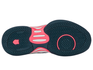 K-Swiss Hypercourt Express  2 Junior's Tennis Shoe (White/ Stargazer/Neon Blaze)