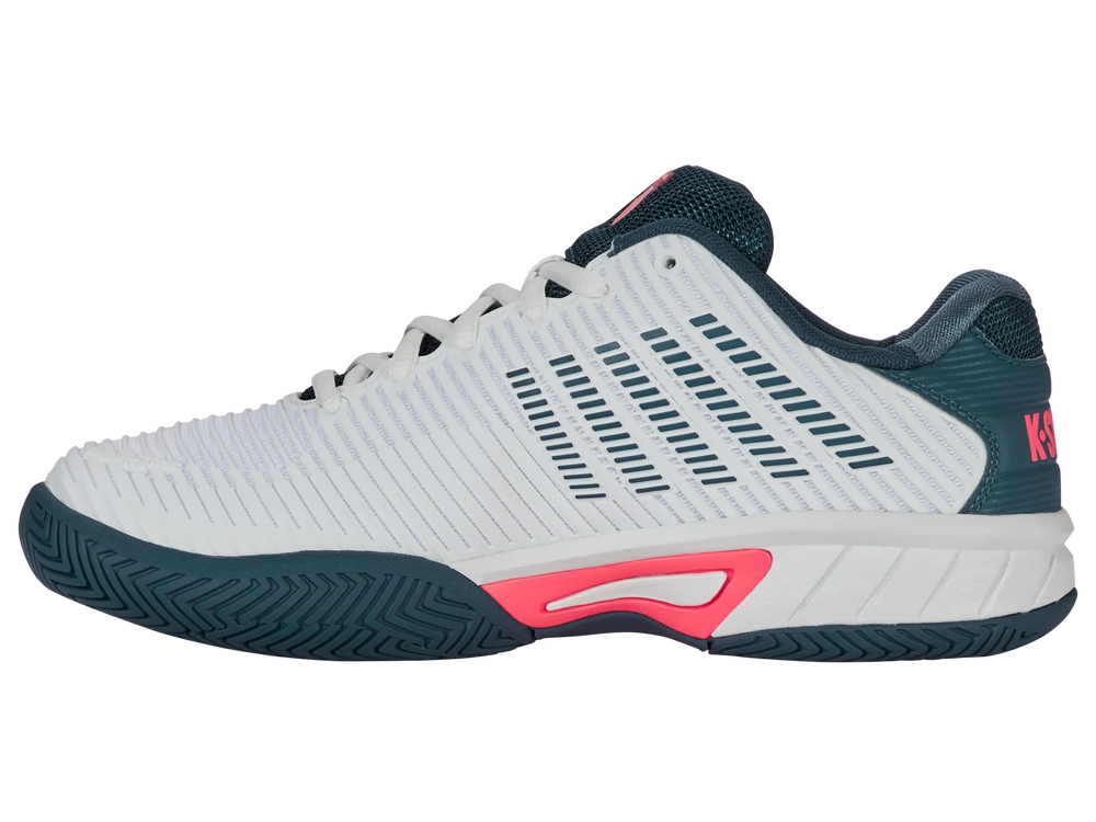 K-Swiss Hypercourt Express  2 Junior's Tennis Shoe (White/ Stargazer/Neon Blaze)