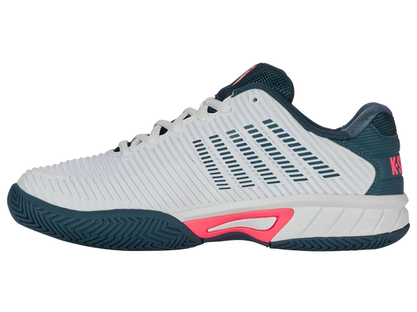 K-Swiss Hypercourt Express  2 Junior's Tennis Shoe (White/ Stargazer/Neon Blaze)