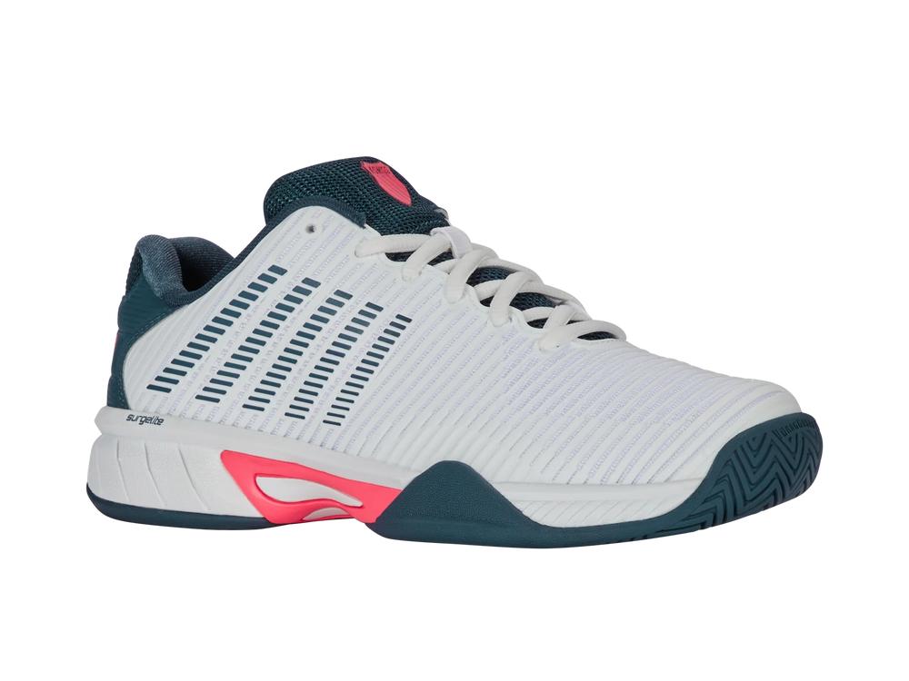 K-Swiss Hypercourt Express  2 Junior's Tennis Shoe (White/ Stargazer/Neon Blaze)