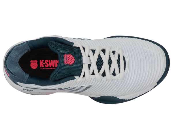 K-Swiss Hypercourt Express  2 Junior's Tennis Shoe (White/ Stargazer/Neon Blaze)