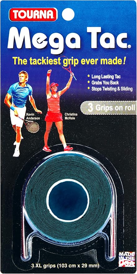 Tourna Mega Tac Extra Tacky Overgrip 3-Pack - Black