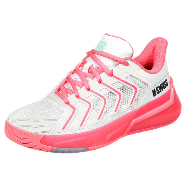 K-Swiss Ultrashot 4 Women's Tennis Shoe (White/Neon Pastel Pink/Hot Neon Pink)