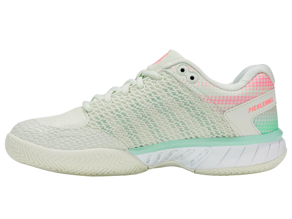 K-Swiss Women’s Express Light Wide Pickleball Shoes (Ice/HoneyDew/Neon Pastel Pink)