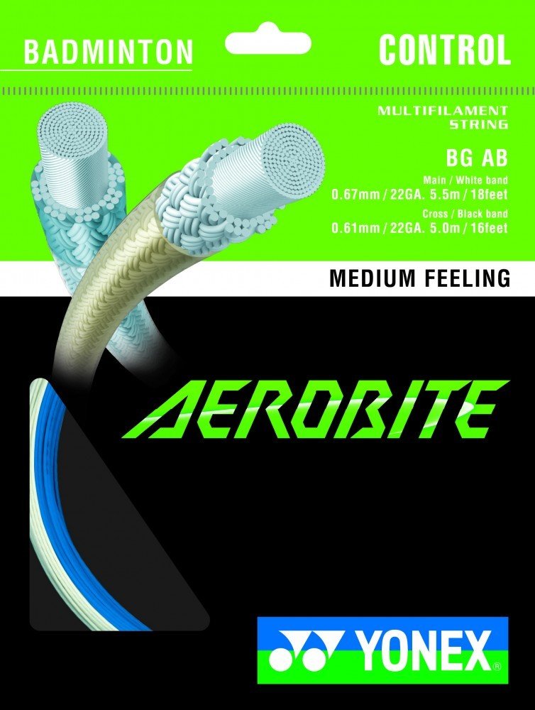 [HALF-SET] Yonex Aerobite Hybrid Badminton String (White/Blue)