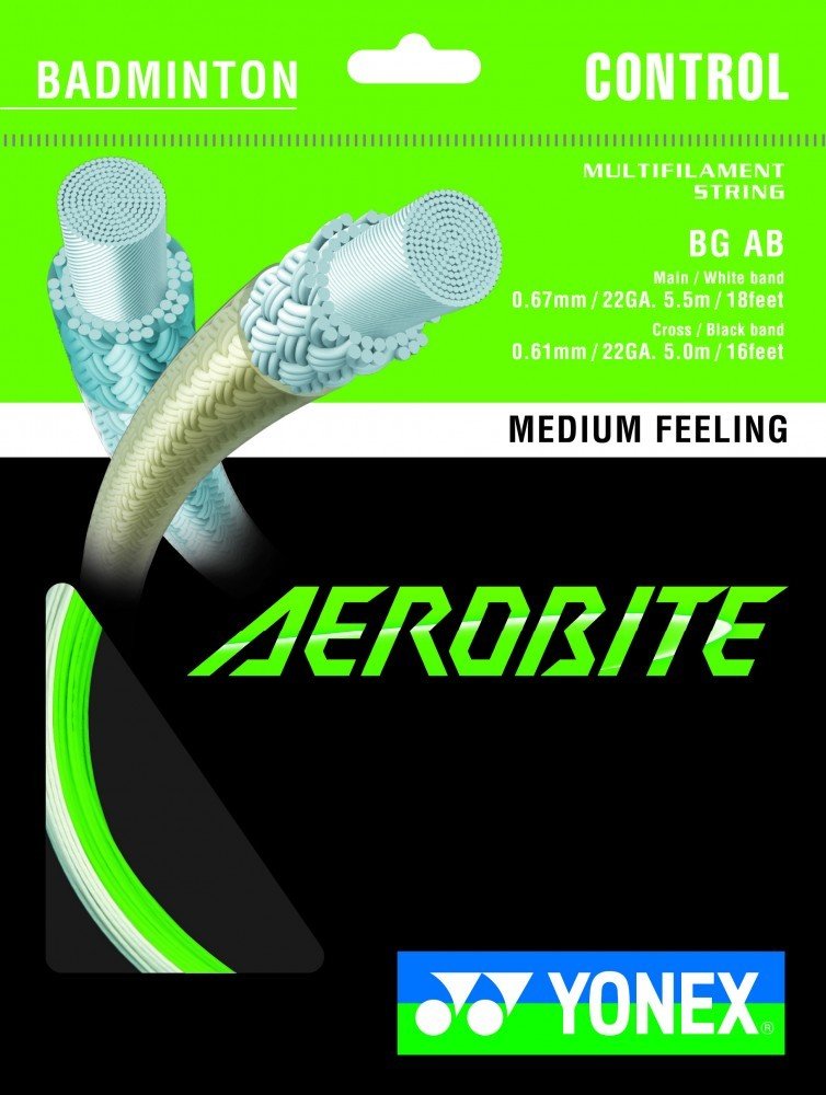 [HALF-SET] Yonex BG Aerobite Hybrid Badminton String (White/Green)