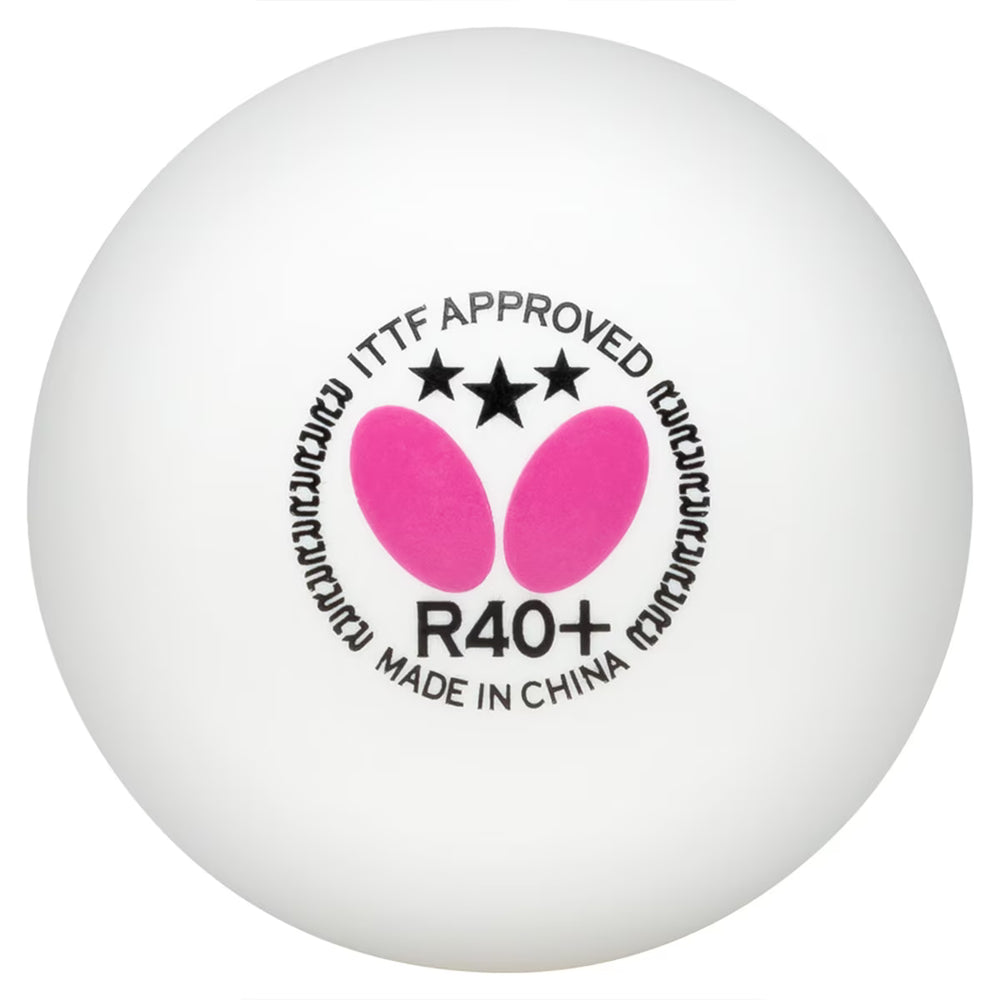 Butterfly R40+ Table Tennis Balls 40mm White