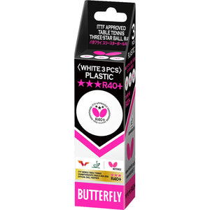 Butterfly R40+ Table Tennis Balls 40mm White