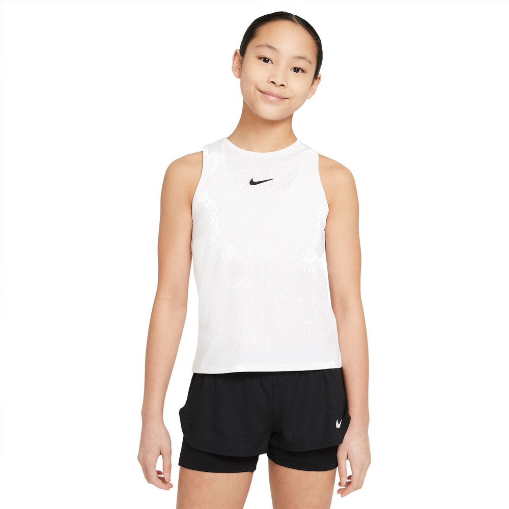 Nike Girls' Dri-FIT Victory Tank (White/Black)