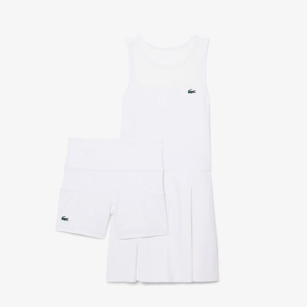 Lacoste Dual Fabric Pleated Stretch Tennis Dress