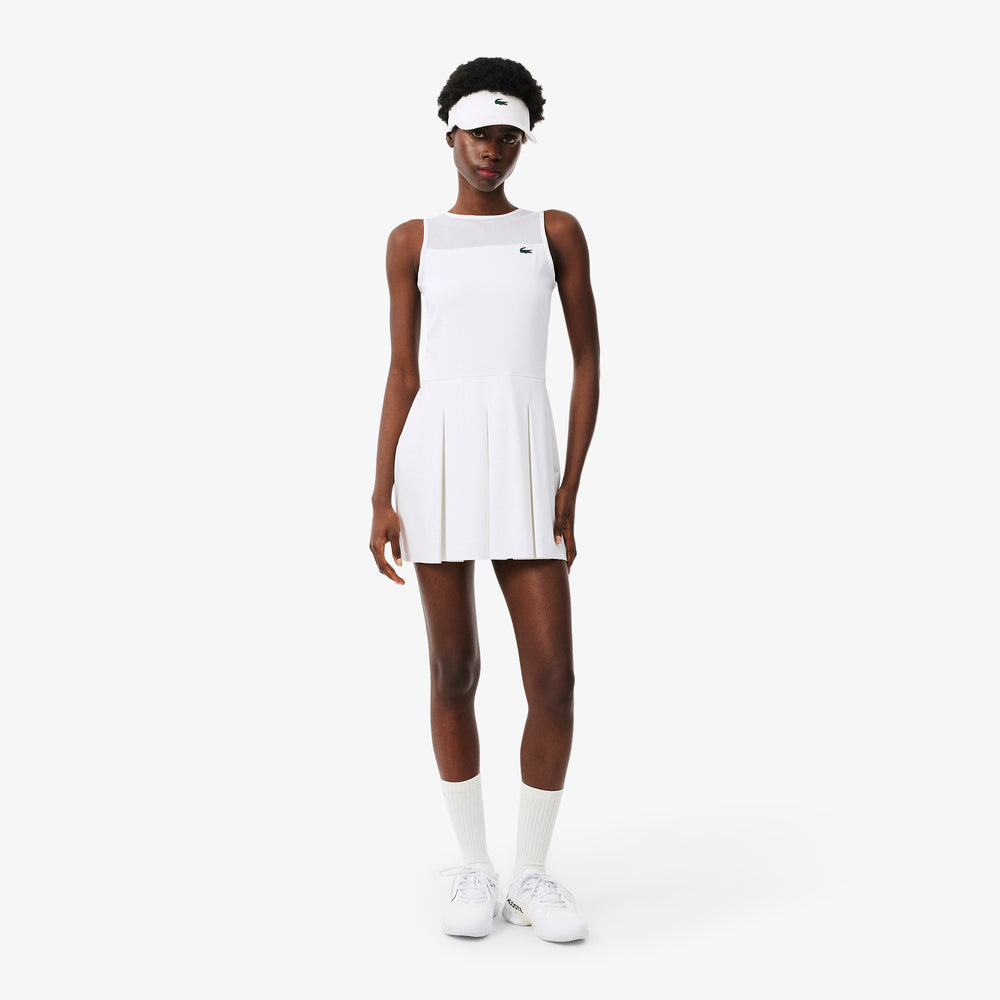 Lacoste Dual Fabric Pleated Stretch Tennis Dress