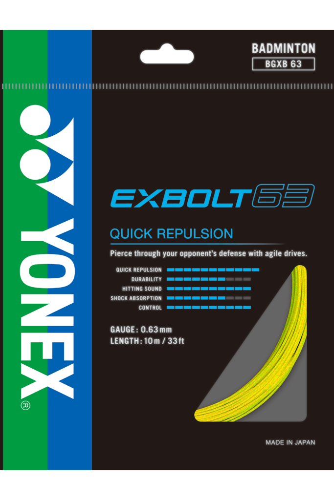 [HALF-SET] Yonex Exbolt 63 Badminton String (Yellow)