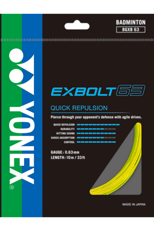 [HALF-SET] Yonex Exbolt 63 Badminton String (Yellow)