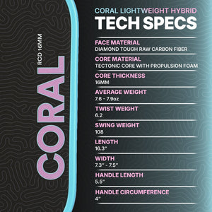 Six Zero Coral Lightweight 16mm (With Neoprene Cover)