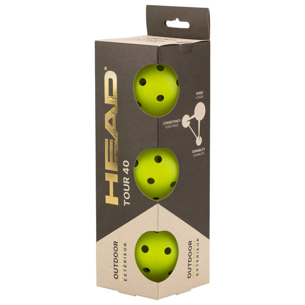 Head Tour 40 - Outdoor Pickleball Balls (3 Pack)