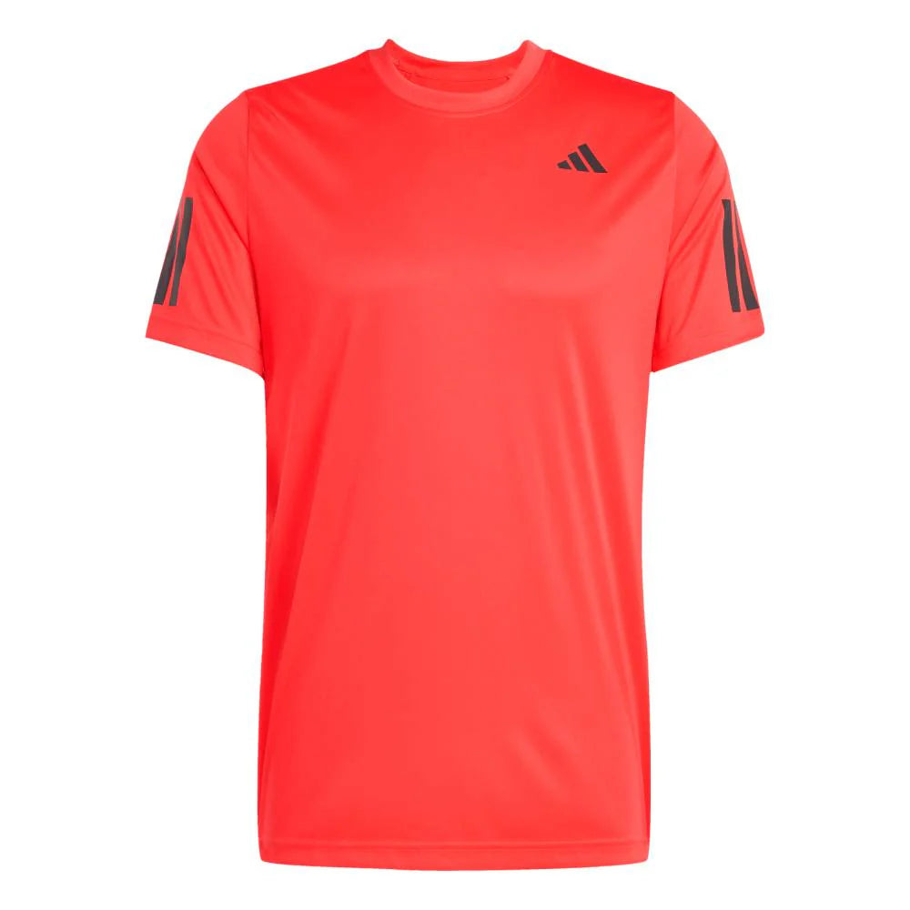 adidas Men’s Club 3 Stripe Climacool Top (Semi Lucid Red)