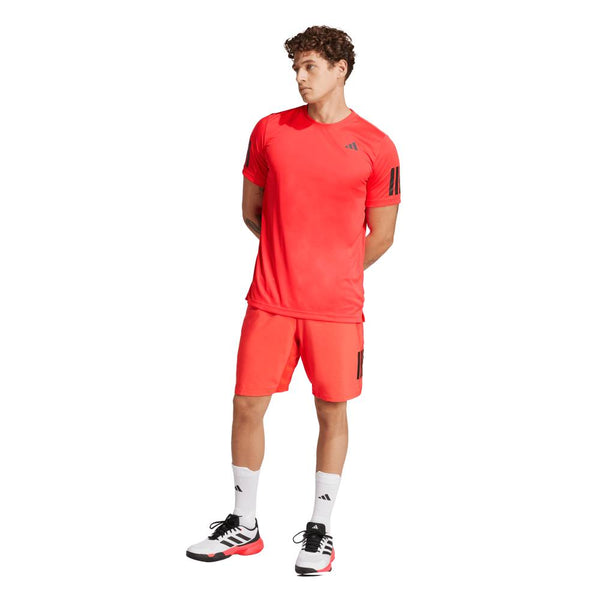 adidas Men’s Club 3 Stripe Climacool Top (Semi Lucid Red)