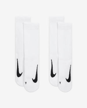 Nike Court Multiplier Cushioned Socks 2 Pack (White)