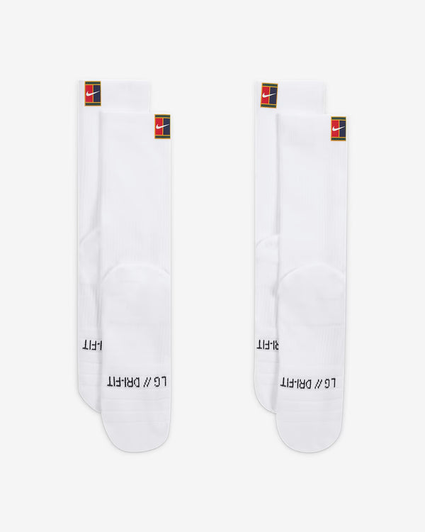 Nike Court Multiplier Cushioned Socks 2 Pack (White)