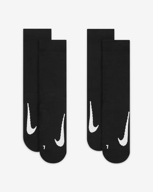 Nike Court Multiplier Cushioned Socks 2 Pack (Black)