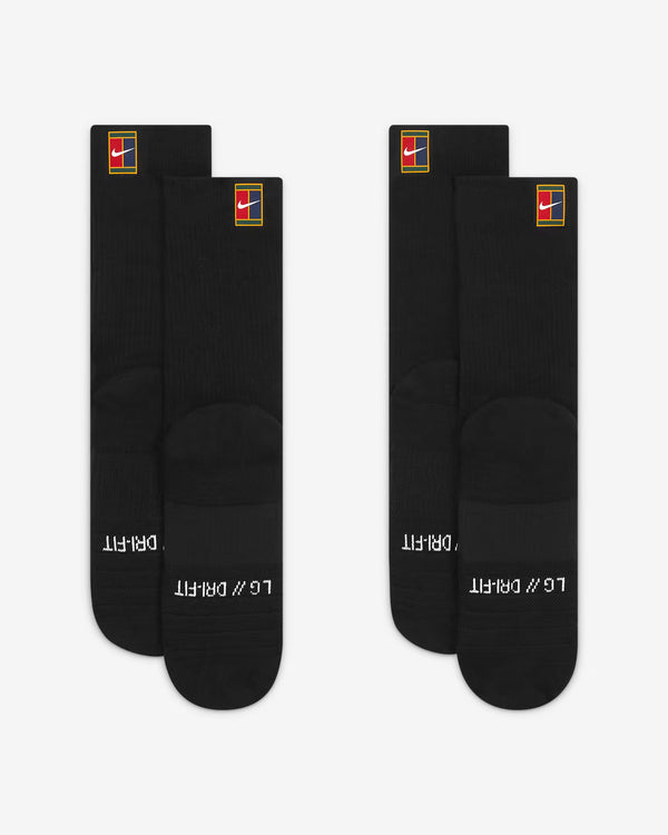 Nike Court Multiplier Cushioned Socks 2 Pack (Black)