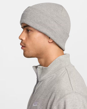 Nike Peak Swoosh Beanie (Dark Grey Heather/White)