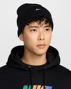Nike Peak Swoosh Beanie (Black/White)