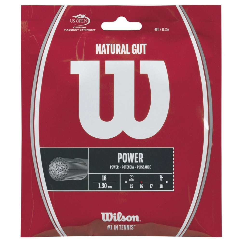 Wilson Natural Gut 16/1.30 Tennis String (Natural)