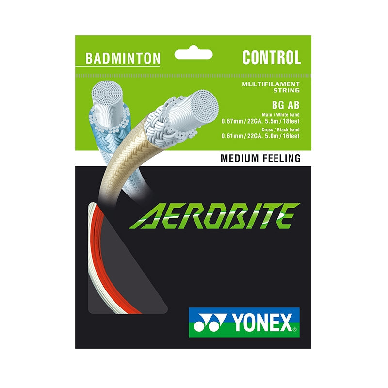 [HALF-SET] Yonex BG Aerobite Hybrid Badminton String (White/Red)