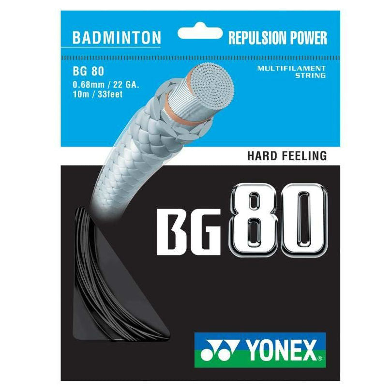 [HALF-SET] Yonex BG 80 Badminton String (Black)