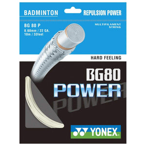 [HALF-SET] Yonex BG 80 Power Badminton String (White)