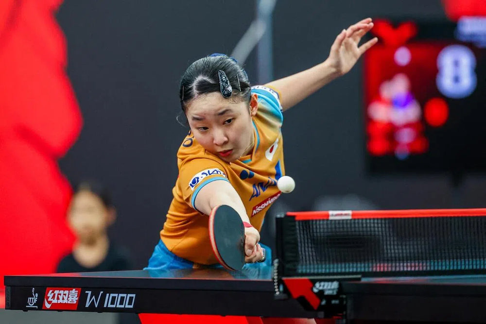 Fast forehand stroke in a table tennis match