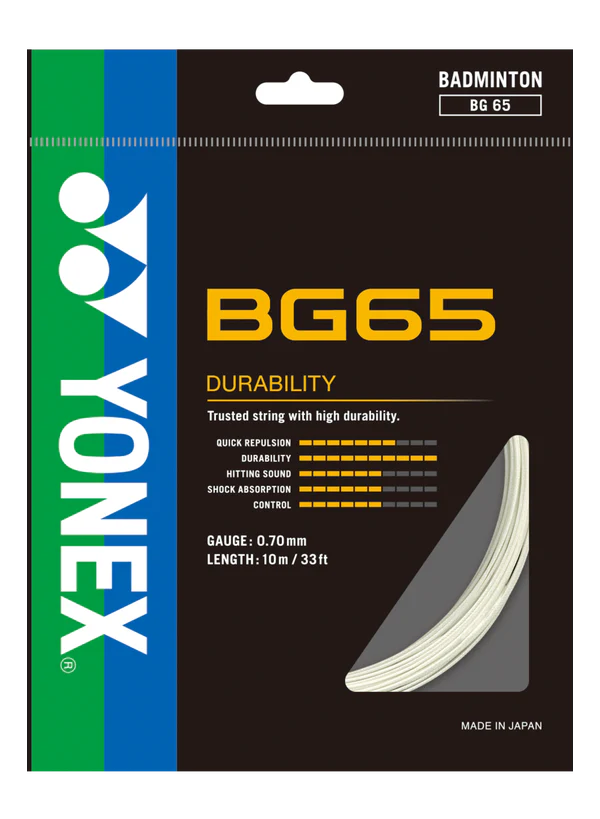 Yonex BG 65 Badminton String (White)