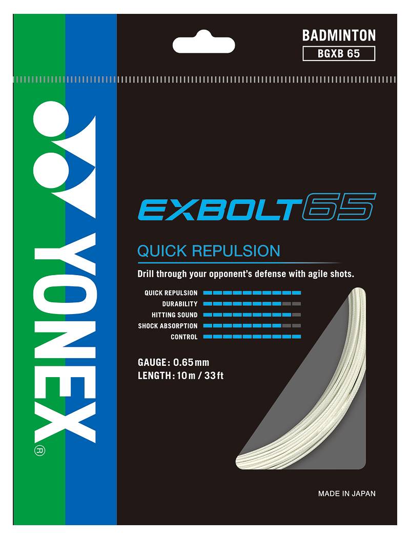 [HALF-SET] Yonex BG Exbolt 65 Badminton String (White)