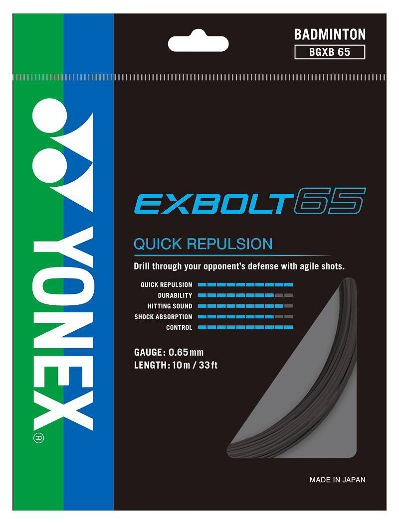 [HALF-SET] Yonex Exbolt 65 Badminton String (Black)