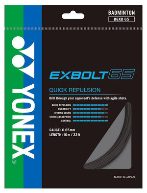 [HALF-SET] Yonex Exbolt 65 Badminton String (Black)
