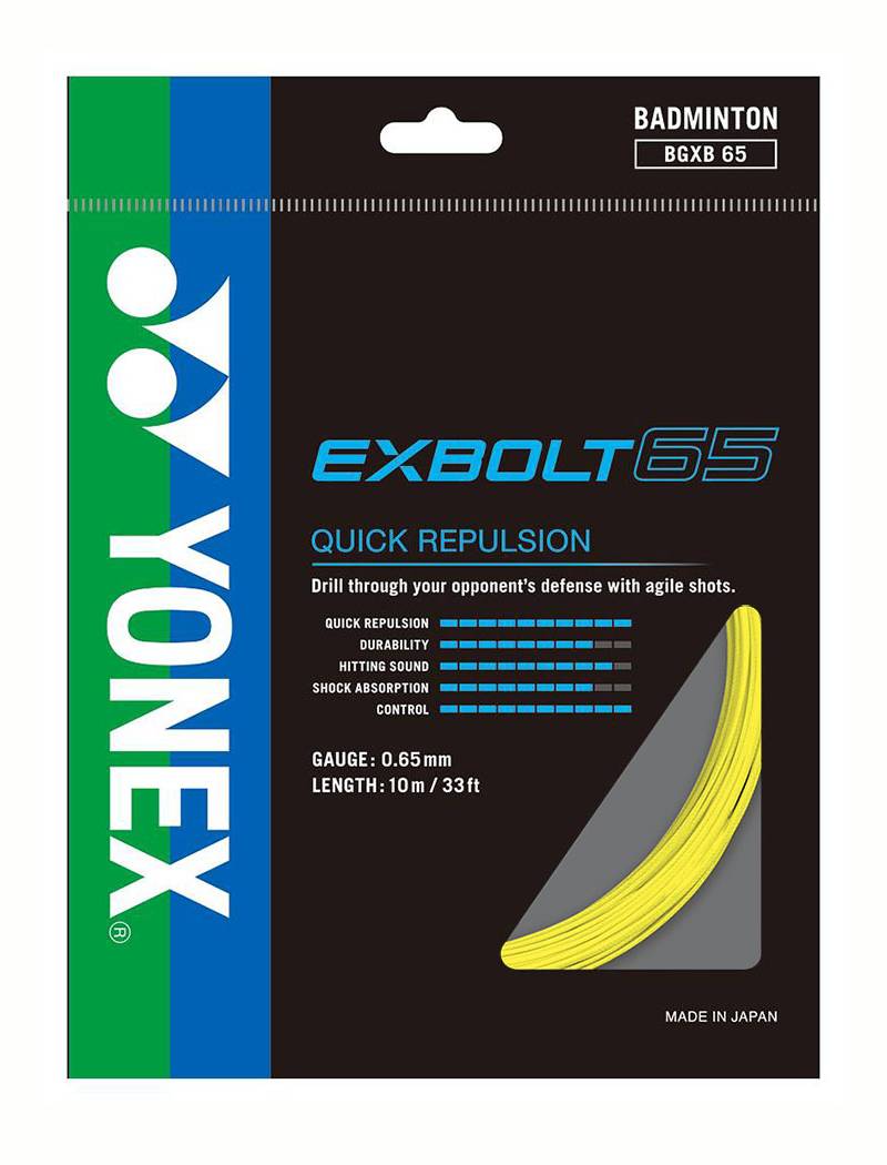 [HALF-SET] Yonex BG Exbolt 65 Badminton String (Yellow)