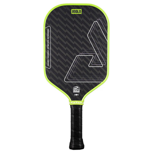 JOOLA Perseus Double Vision Green front-facing pickleball paddle on white background
