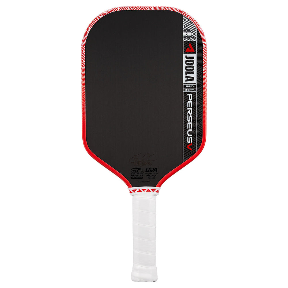 JOOLA Perseus Pro V Blaze Red front-facing pickleball paddle on white background