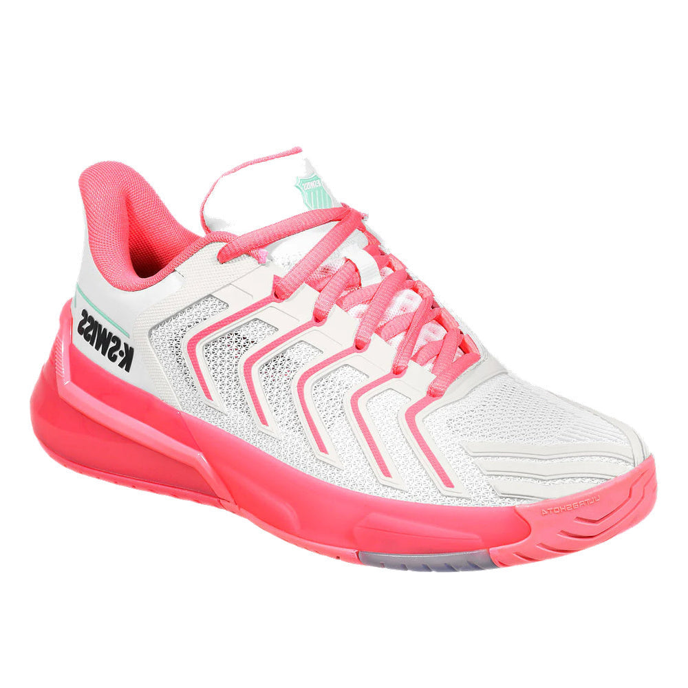K-Swiss Ultrashot 4 Women's Tennis Shoe (White/Neon Pastel Pink/Hot Neon Pink)