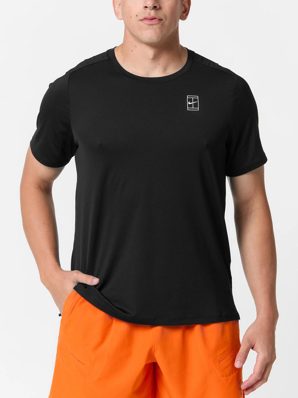 Nike Men's  Advantage Court Dri-FIT Tennis Top (Black/White)