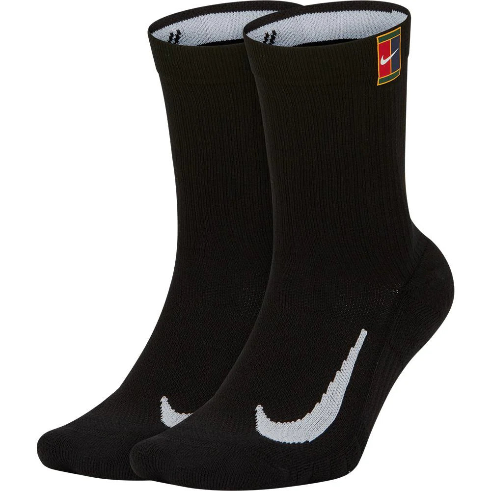 Nike Court Multiplier Max Socks 2 Pack (Black) (Crew)