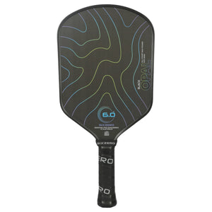 Six Zero Black Opal Hybrid front-facing pickleball paddle on white background